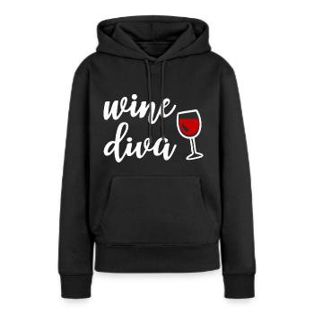 Wine Diva Women Wine Lovers - Women’s Premium Organic Hoodie - black - Front - Julia (174cm)