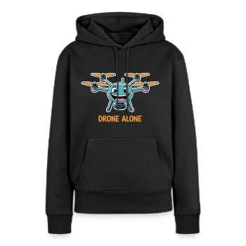 Drone drôle avec caméra - Drone seul - Sweat à capuche Premium bio Femme - noir - Devant - Julia (174cm)