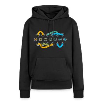 Modular synth patch cable - Women’s Premium Organic Hoodie - black - Front - Julia (174cm)