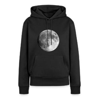 Pleine lune nouvelle lune Luna - Sweat à capuche Premium bio Femme - noir - Devant - Julia (174cm)