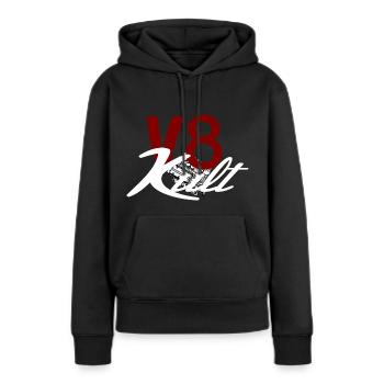 V8 Motor Kult - Frauen Premium Bio Hoodie - Schwarz - Vorne - Julia (174cm)