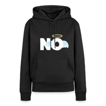 PAS d’humour amusant innocent - Sweat à capuche Premium bio Femme - noir - Devant - Julia (174cm)