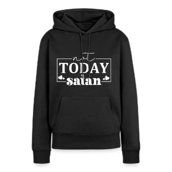 Pas Satan aujourd’hui - Sweat à capuche Premium bio Femme - noir - Devant - Julia (174cm)