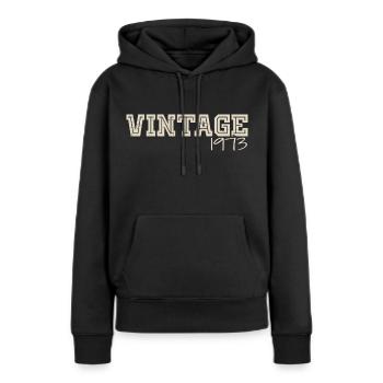 Jahrgang 1973 Original 1973 Retro 1973 Geschenk 1973 - Frauen Premium Bio Hoodie - Schwarz - Vorne - Julia (174cm)