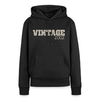 Jahrgang 2002 Original 2002 Retro 2002 Geschenk 2002 - Frauen Premium Bio Hoodie - Schwarz - Vorne - Julia (174cm)