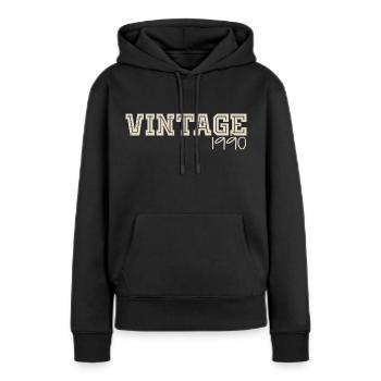 Jahrgang 1990er Original 1990er Retro 1990er Geschenk 1990er - Frauen Premium Bio Hoodie - Schwarz - Vorne - Julia (174cm)