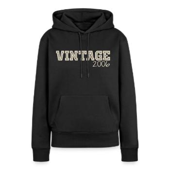 Jahrgang 2006 Original 2006 Retro 2006 Geschenk 2006 - Frauen Premium Bio Hoodie - Schwarz - Vorne - Julia (174cm)