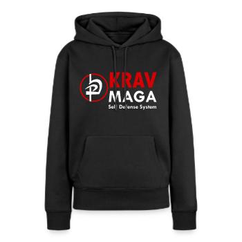 Krav Maga Autodéfense Sport de combat Arts martiaux - Sweat à capuche Premium bio Femme - noir - Devant - Julia (174cm)