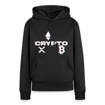 Crypto Glitch - Frauen Premium Bio Hoodie - Schwarz - Vorne - Julia (174cm)