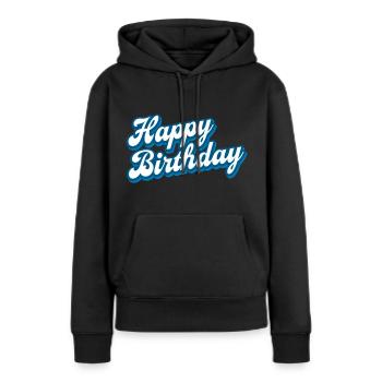 Joyeux anniversaire - Félicitations - Félicitations - Sweat à capuche Premium bio Femme - noir - Devant - Julia (174cm)
