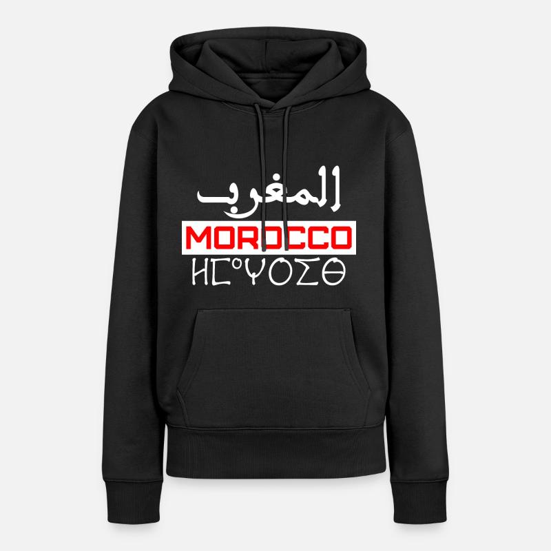 Maroc - Sweat à capuche Premium bio Femme - noir