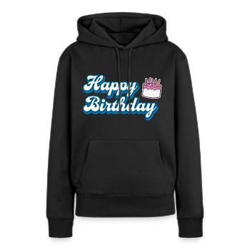 Joyeux anniversaire gâteau Félicitations - Sweat à capuche Premium bio Femme - noir - Devant - Julia (174cm)
