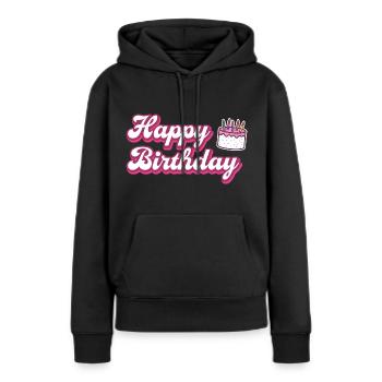 Joyeux anniversaire gâteau Félicitations - Sweat à capuche Premium bio Femme - noir - Devant - Julia (174cm)
