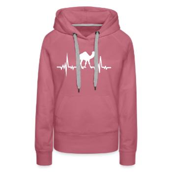 Camel Heart Beat - Women’s Premium Organic Hoodie - mauve - Front - Isabella (175cm)