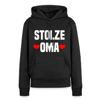 Stolze Oma - Frauen Premium Bio Hoodie - Schwarz - Vorne - Julia (174cm)