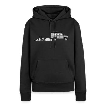 Evolution Landi 2 - Frauen Premium Bio Hoodie - Schwarz - Vorne - Julia (174cm)