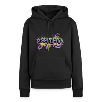 Sheffield Angleterre UK City Graffiti Spray Spray Sprayer - Sweat à capuche Premium bio Femme - noir - Devant - Julia (174cm)