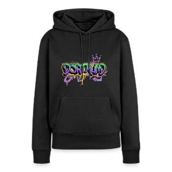 Dortmund Allemagne Ville Graffiti Spray Sprayer - Sweat à capuche Premium bio Femme - noir - Devant - Julia (174cm)