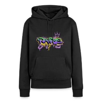 Paris France City Graffiti Spray Sprayer - Sweat à capuche Premium bio Femme - noir - Devant - Julia (174cm)