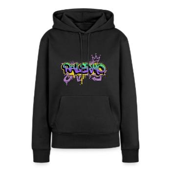 Palerme Italie Ville Graffiti Spray Sprayer - Sweat à capuche Premium bio Femme - noir - Devant - Julia (174cm)