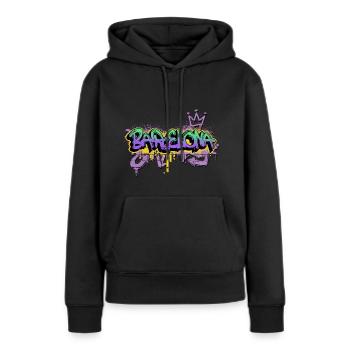 Barcelone Espagne City Graffiti Spray Sprayer - Sweat à capuche Premium bio Femme - noir - Devant - Julia (174cm)