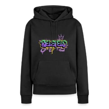 Bielefeld Allemagne City Graffiti Spray Sprayer - Sweat à capuche Premium bio Femme - noir - Devant - Julia (174cm)