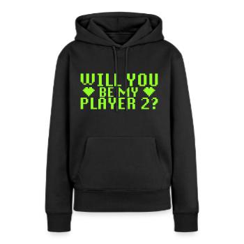 WILL YOU MARRY ME - PLAYER 2 - ANTRAG - HEIRATEN - Frauen Premium Bio Hoodie - Schwarz - Vorne - Julia (174cm)