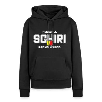 Schiri - Frauen Premium Bio Hoodie - Schwarz - Vorne - Julia (174cm)