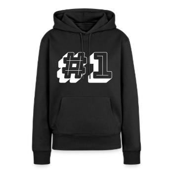 Nummer Eins Nummer 1 - Frauen Premium Bio Hoodie - Schwarz - Vorne - Julia (174cm)