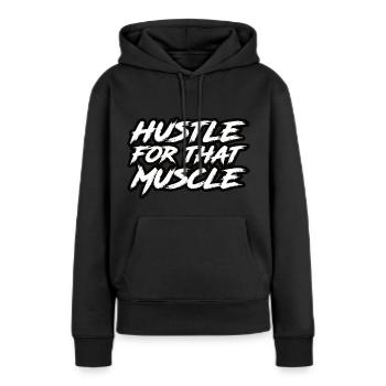 Hustle pour ce muscle - Sweat à capuche Premium bio Femme - noir - Devant - Julia (174cm)