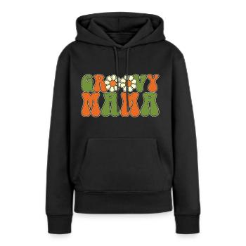 Groovy Mama Fête des mères Matching Family For Women - Sweat à capuche Premium bio Femme - noir - Devant - Julia (174cm)