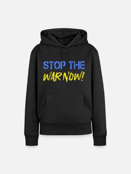 Stop the War Now! - Frauen Premium Bio Hoodie - Schwarz