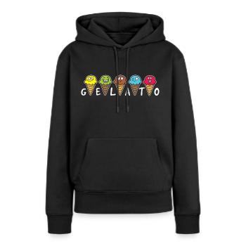 Gelato Eis Eisdiele - Frauen Premium Bio Hoodie - Schwarz - Vorne - Julia (174cm)