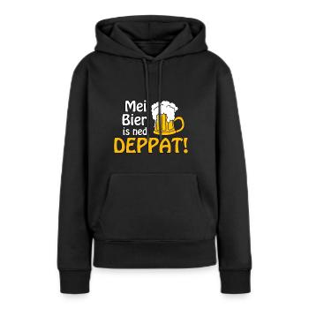 Mundl Mei Bier Is Ned Deppat I Oida Österreich - Frauen Premium Bio Hoodie - Schwarz - Vorne - Julia (174cm)