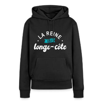 reine du longe côte longe cote - Sweat à capuche Premium bio Femme - noir - Devant - Julia (174cm)