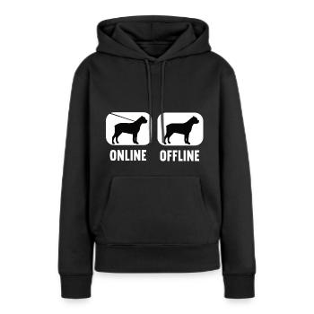 Cane Corso Cane Corso hors ligne Propriétaire de Cane Corso - Sweat à capuche Premium bio Femme - noir - Devant - Julia (174cm)