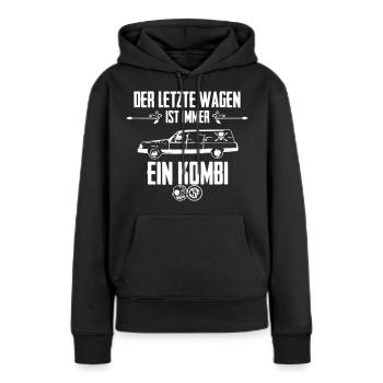 Der letzte Wagen ist immer ein Kombi - Frauen Premium Bio Hoodie - Schwarz - Vorne - Julia (174cm)
