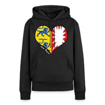 meine Heimat - Schleswig-Holstein - Frauen Premium Bio Hoodie - Schwarz - Vorne - Julia (174cm)