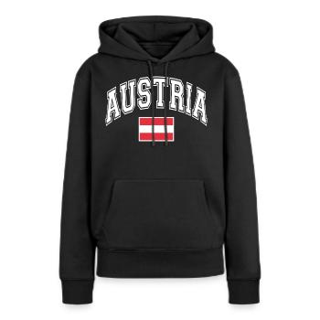 Autriche Autriche Drapeau - Sweat à capuche Premium bio Femme - noir - Devant - Julia (174cm)