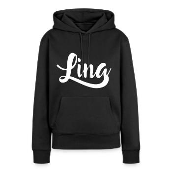 Lina - Women’s Premium Organic Hoodie - black - Front - Julia (174cm)