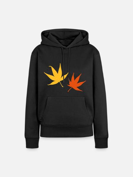Herbstlaub - Frauen Premium Bio Hoodie - Schwarz