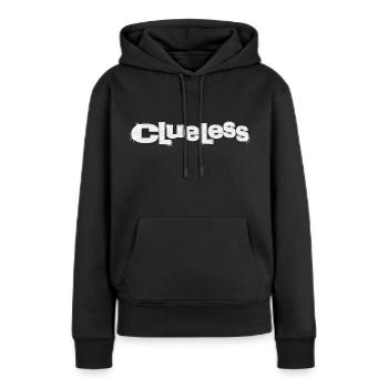 Clueless Logo Pailleté - Sweat à capuche Premium bio Femme - noir - Devant - Julia (174cm)