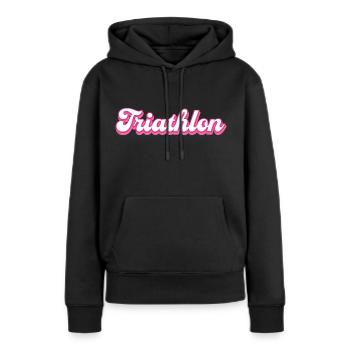 Triathlet Triathlon Sportler Geschenkidee - Frauen Premium Bio Hoodie - Schwarz - Vorne - Julia (174cm)