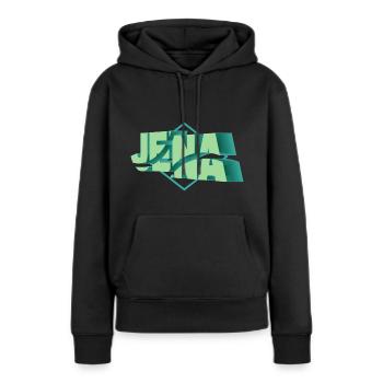 Jena Germany City 3D Font Skyline - Sweat à capuche Premium bio Femme - noir - Devant - Julia (174cm)