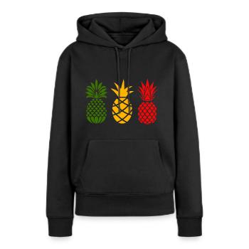 Ananas - Sweat à capuche Premium bio Femme - noir - Devant - Julia (174cm)