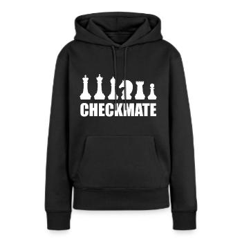 échecs mat, pièces d’échecs - Sweat à capuche Premium bio Femme - noir - Devant - Julia (174cm)