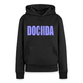 DOCHDA DOH DA Fille Saxon - Sweat à capuche Premium bio Femme - noir - Devant - Julia (174cm)
