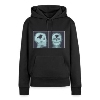 Funny X-Ray X-Ray Motif - Bird in the Head - Women’s Premium Organic Hoodie - black - Front - Julia (174cm)
