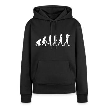Photographe - Sweat à capuche Premium bio Femme - noir - Devant - Julia (174cm)