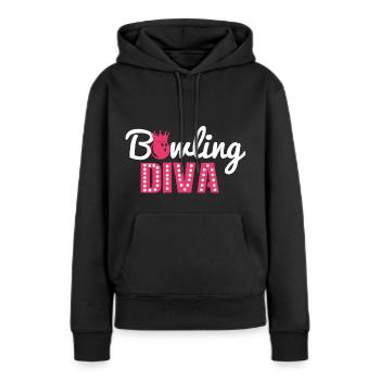 Bowling Diva - Keglerin kegeln Geschenk - Frauen Premium Bio Hoodie - Schwarz - Vorne - Julia (174cm)